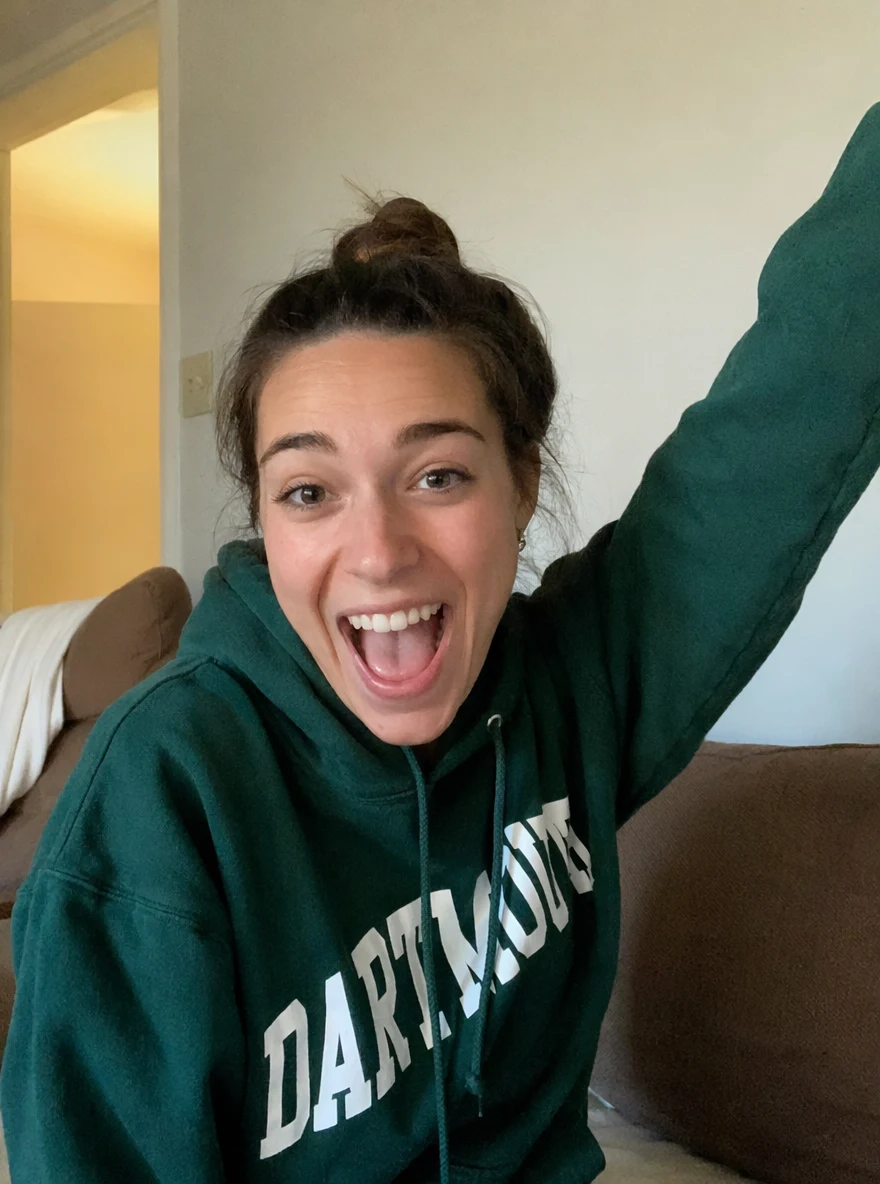 Before — Woman Cheer Couch