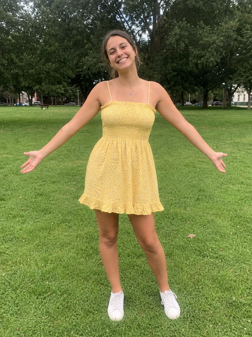 Before — Woman Park Yellow