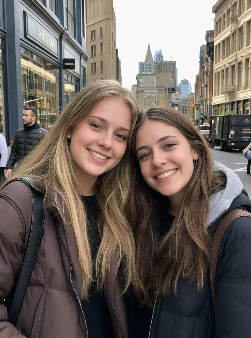 Before — Friends hug