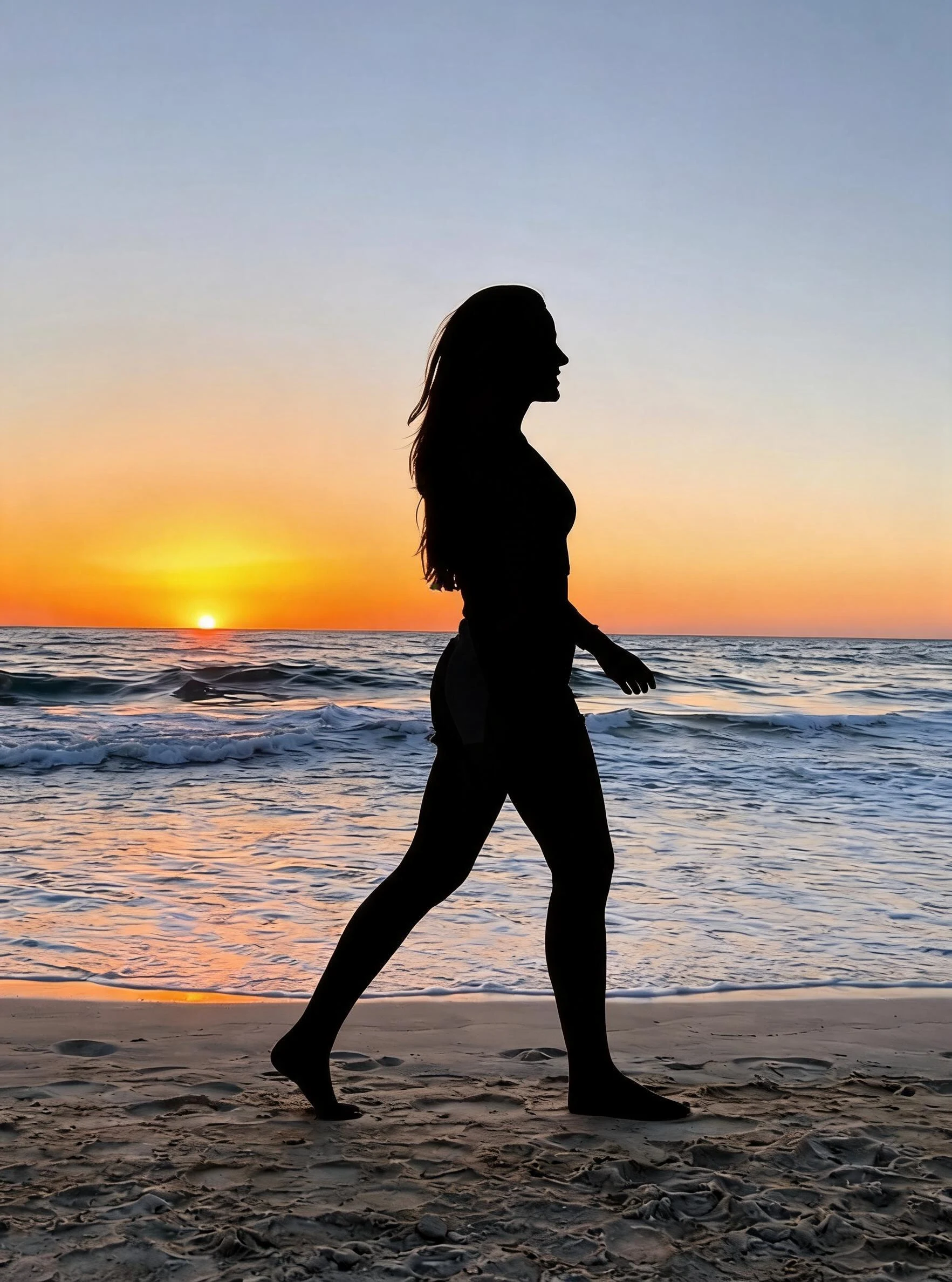 After — Woman Walking Beach