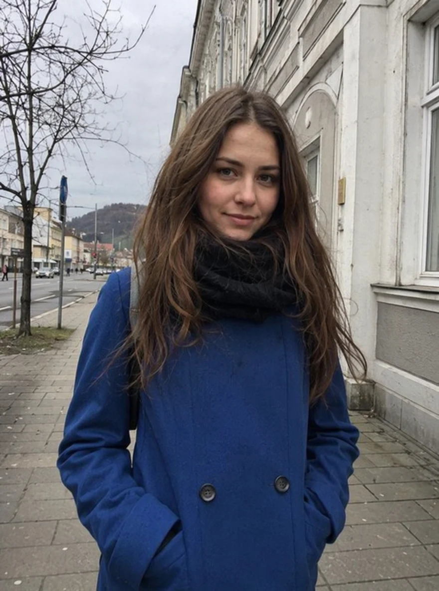 Before — Woman Blue Street