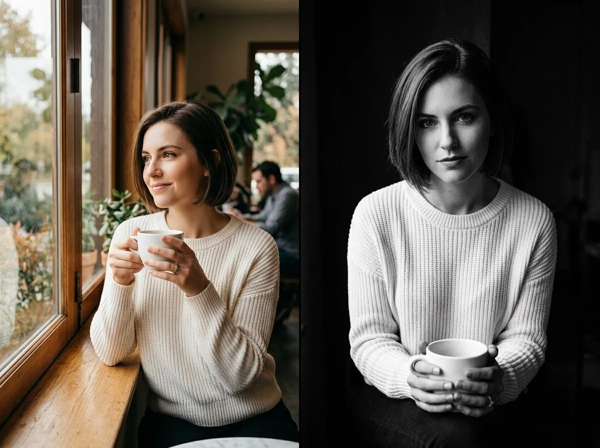 AI Black & White Portrait