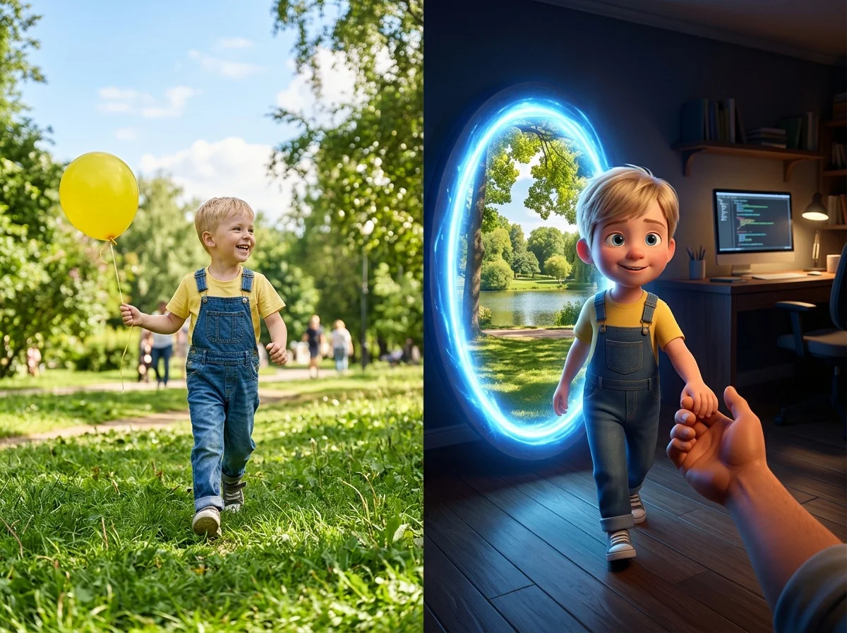 AI Character Portal Travel Effect