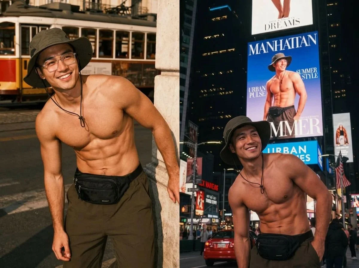 AI Times Square Billboard Selfie