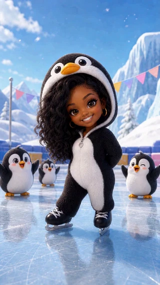 Penguin Ice Skating Contest