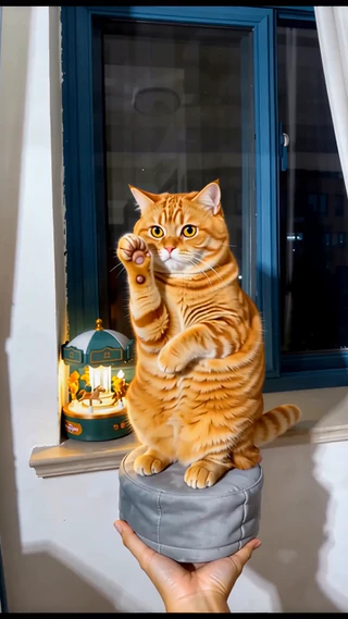 The cat is dancing!
