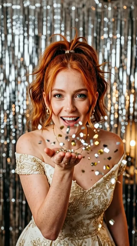 Confetti Blowing Portrait