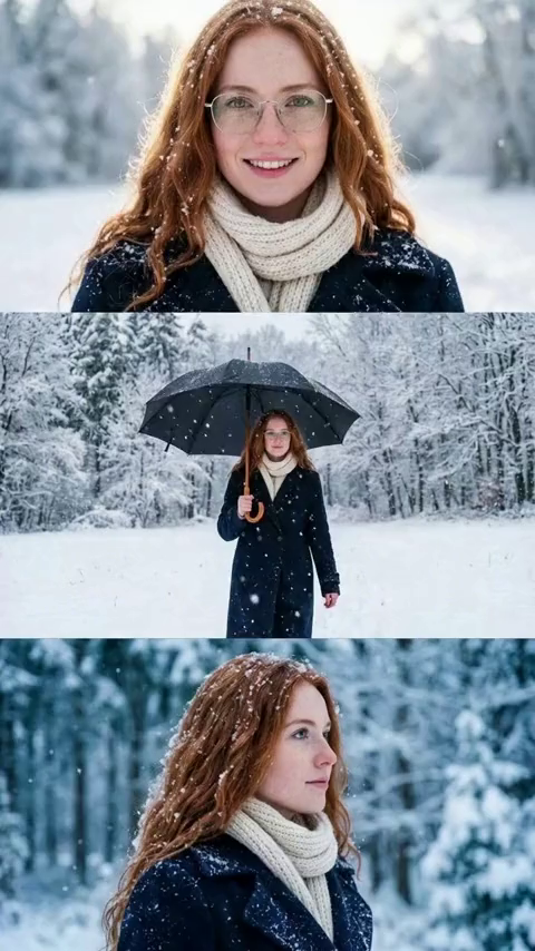 Winter Portrait Umbrella Scene